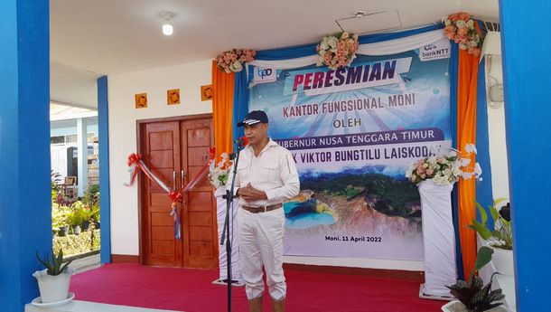 Resmikan Kantor Fungsional Bank NTT di Moni,  Gubernur Viktor Minta Pemda Ende Gandeng Bank NTT untuk Bantu UMKM