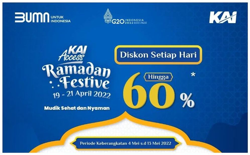 PT Kereta Api Indonesia (KAI) hadirkan program promo KAI Access Ramadan Festive 2022.