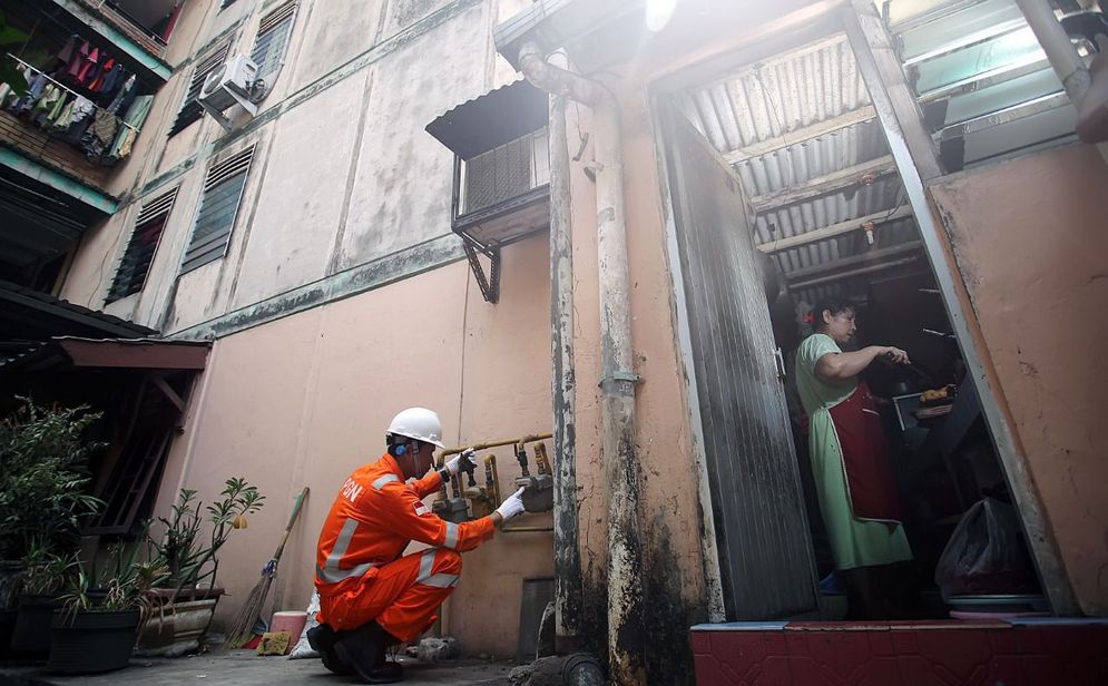 Jaringan gas bumi untuk rumah tangga.