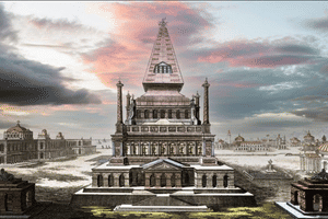 Bangunan makam (mausoleum) yang diciptakan untuk kepala daerah masa kerajaan Persia yang meninggal, Mausolus pada tahun 353 SM.