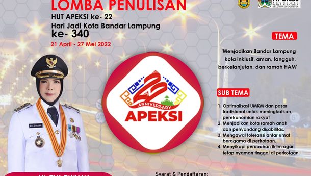 HUT Ke-22 Apeksi, Pemkot Bandar Lampung Gelar Kompetisi Jurnalistik