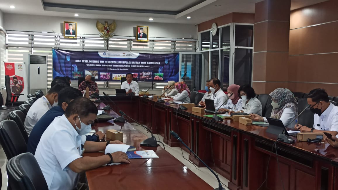 Rapat Koordinasi pengendalian inflasi Kota Balikpapan menjelang lebaran 1443 Hijriah, pada Rabu 20 April 2022