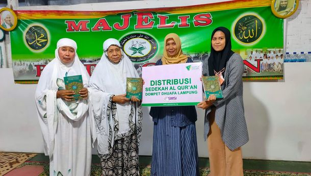 SMSI Bandar Lampung Distribusikan Sedekah Alquran Dompet Dhuafa ke Sejumlah Majelis