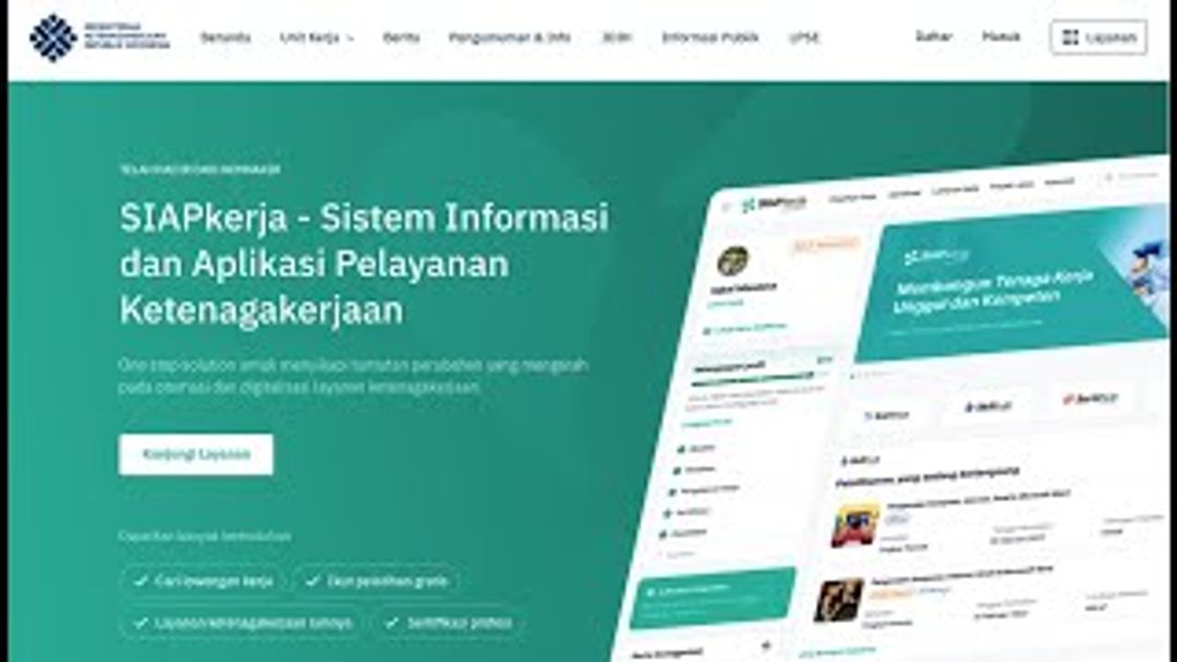 Layanan Digital SIAPKerja dari Kemnaker RI.
