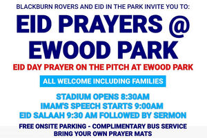 Klub sepak bola asal Inggris, Blackburn Rovers jadi yang pertama mengizinkan penggunaan stadion untuk salat Id di Inggris.