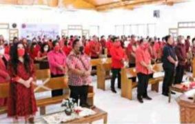 Ibadah Paskah PDIP Sulut.(Foto:Istimewa)