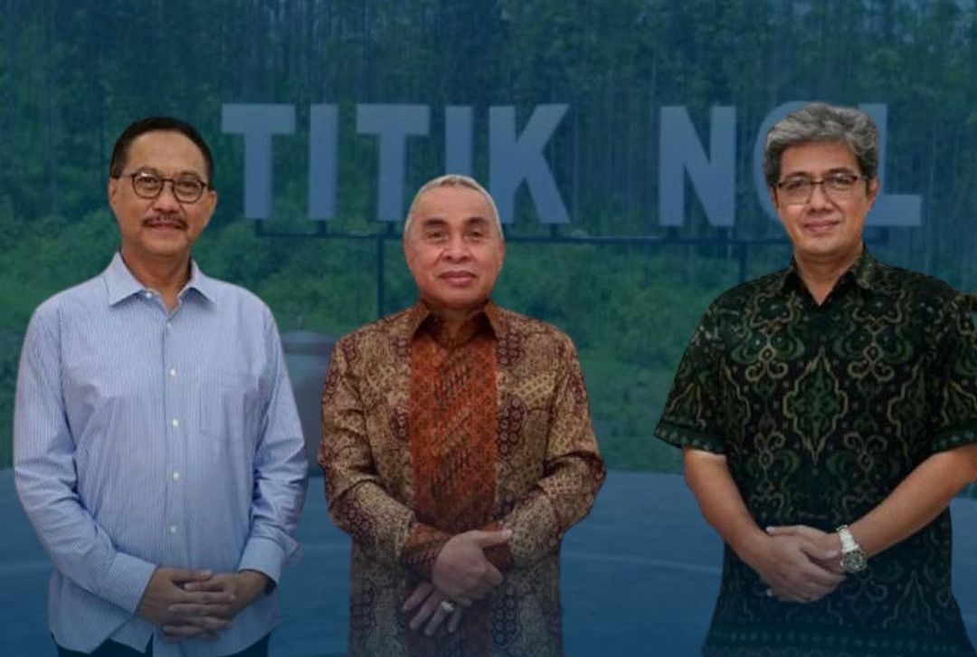 Gubernur Kaltim, Isran Noor bersama Kepala Otorita, Bambang Susantono dan Wakil Kepala Otorita Donny Rahajoe 