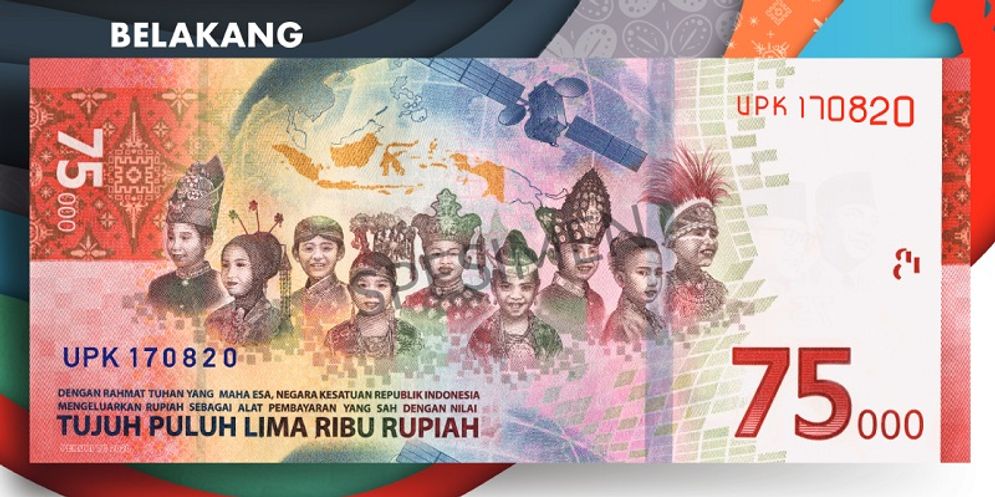 Uang kertas Rp75 ribu berhasil masuk nominasi Currency Award 2022 yang diselenggarakan International Association of Currency Affairs (IACA).