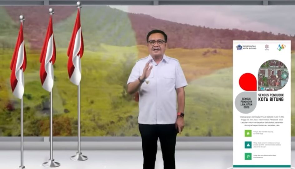 Wali Kota Bitung Maurits Mantiri saat memberikan ajakan agar masyarakat dapat menyukseskan sensus penduduk lanjutan 2020. (Foto:Istimewa)