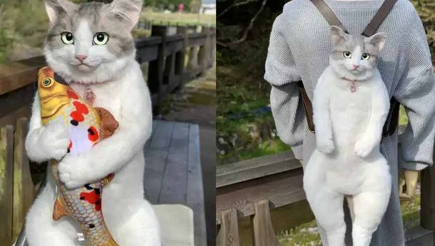 Penampakan Ransel Mirip Kucing Asli Viral di Jepang