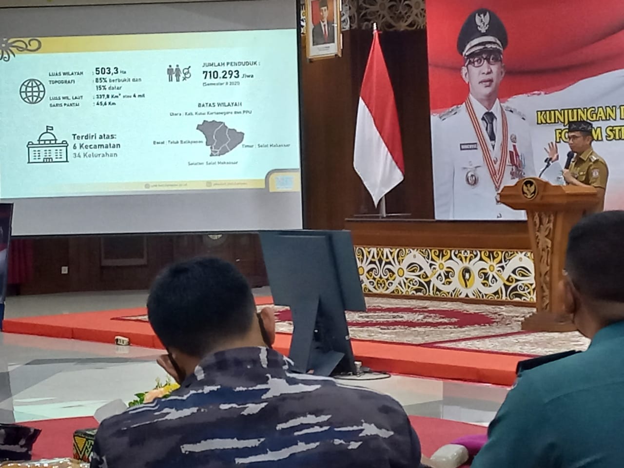 kedatangan kunjungan Pasis Dikreg Seskoal Angkatan ke 60 Tahun 2022 Forum Strategi dan KKDN Jurusan Kalimantan Timur ke Kota Balikpapan, Selasa 17 Mei 2022