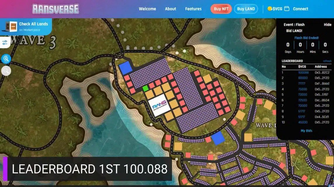 Tanah virtual di RansVerse terjual dengan harga Rp150 juta. Foto: VCGamers. 