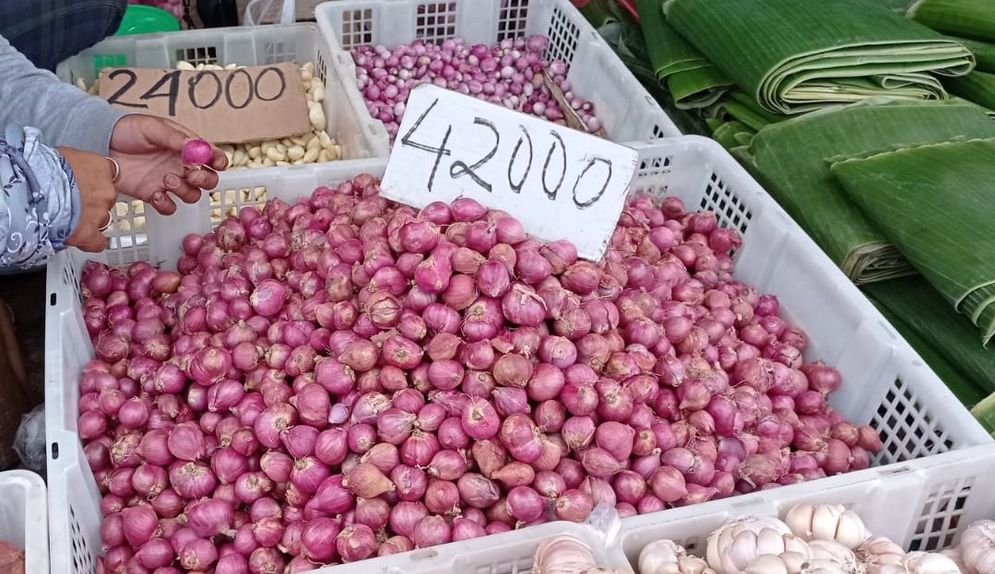 Harga bawang merah di pasar tradisional Palembang meroket