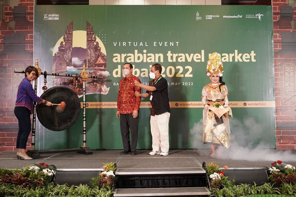kegiatan bursa pariwisata “Arabian Travel Market (ATM) Dubai 2022”yang diadakann secara virtual di Bali pada 17 hingga 18 Mei 2022 (Kemenparekraf RI)