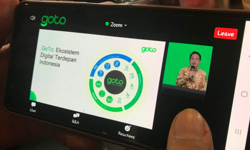 Konferensi pers kinerja PT GoTo Gojek Tokopedia Tbk yang berlangsung secara online,Senin 30 Mei 2022. Foto : Panji Asmoro/TrenAsia