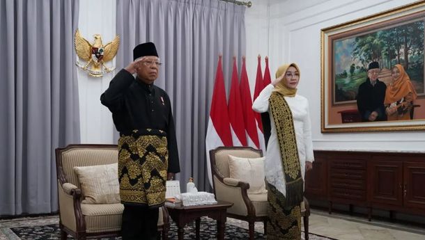 Wapres Ma'ruf Amin dan Ibu Wuri Ma'ruf Amin Ikuti Upacara Hari Lahir Pancasila di Ende secara Virtual