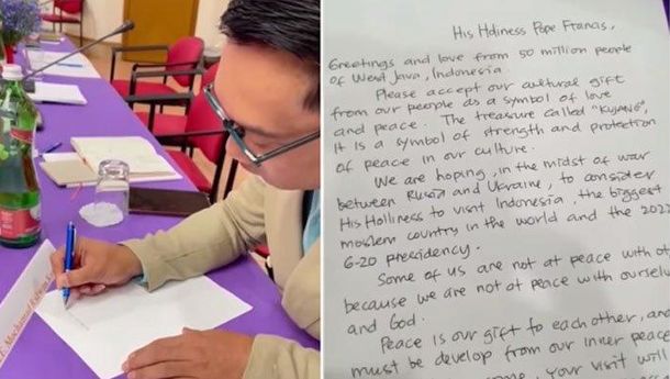 Di Tengah Duka Mendalam, Gubernur Ridwan Kamil Menulis Sepucuk Surat kepada Paus Fransiskus