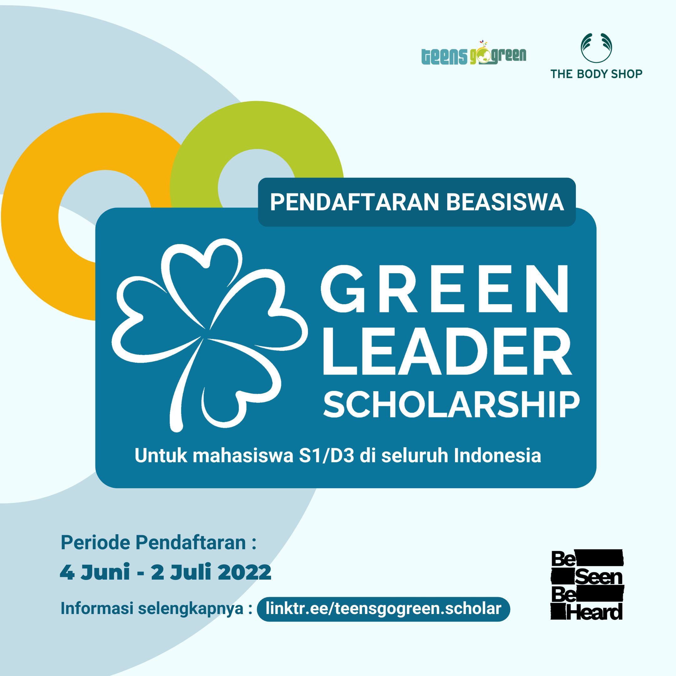 Green Leader Scholarship 2022 Dibuka, Ini Jadwalnya
