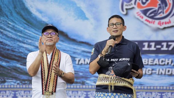 Buka Krui Pro 2022, Sandiaga Uno: Pantai Tanjung Setia Bukan Kaleng-Kaleng 