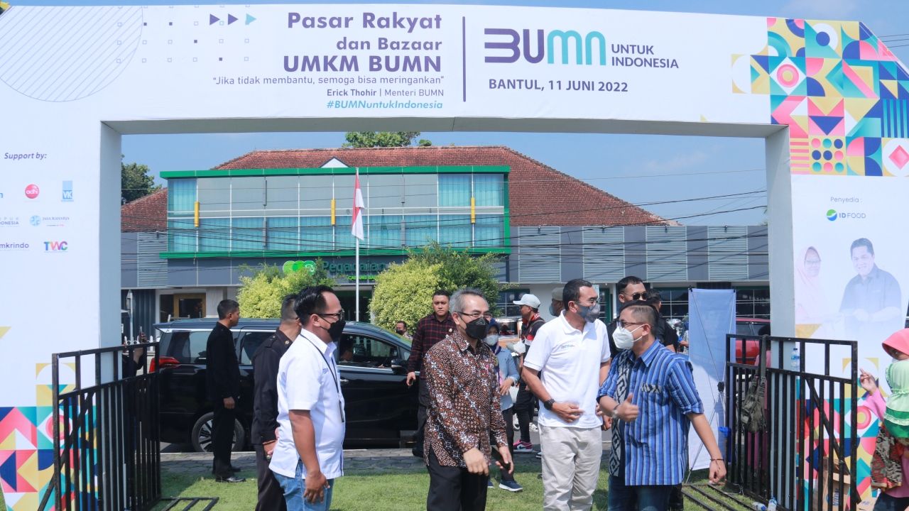 Suasana Pasar Rakyat dan Bazaar UMKM Kabupaten Bantul, Sabtu (11/6/2022).