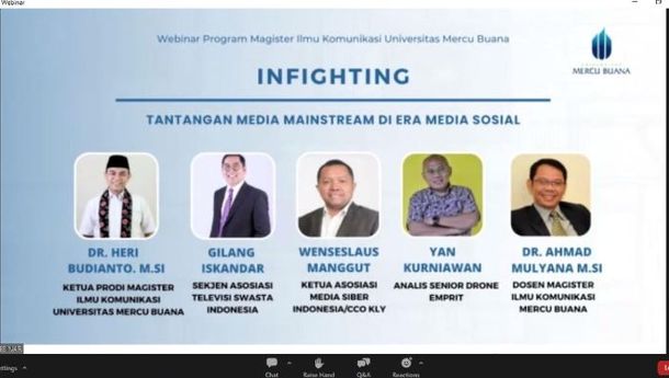  Prodi Mikom Universitas Mercu Buana Gelar Webinar 'Tantangan Media Mainstream di Era Media Sosial'