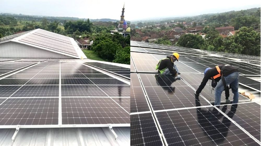 Proses pemasangan PLTS atap pada pabrik CLEO.jpeg