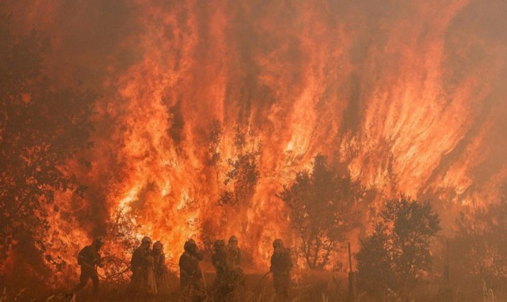 Kebakaran hutan di Spanyol sebagai akibat dari gelombang panas yang melanda negara-negara di Eropa.