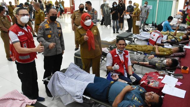 Peserta Donor Darah HUT Ke-340 Bandar Lampung Berhasil Lampaui Target