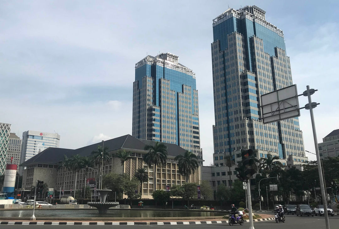 Nampak depan Gedung Bank Indonesia di Jl Thamrin Jakarta. Foto : Panji Asmoro/TrenAsia
