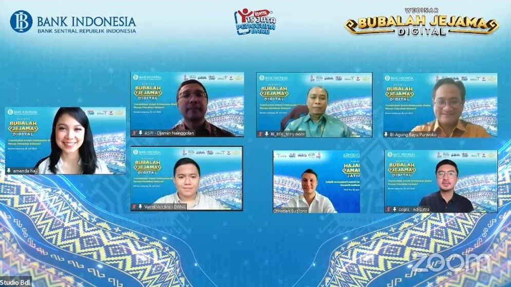 Dorong transaksi non tunai Kantor Perwakilan Bank Indonesia Provinsi Lampung menyelenggarakan kegiatan webinar bertajuk Bubalah Jejama Digital.