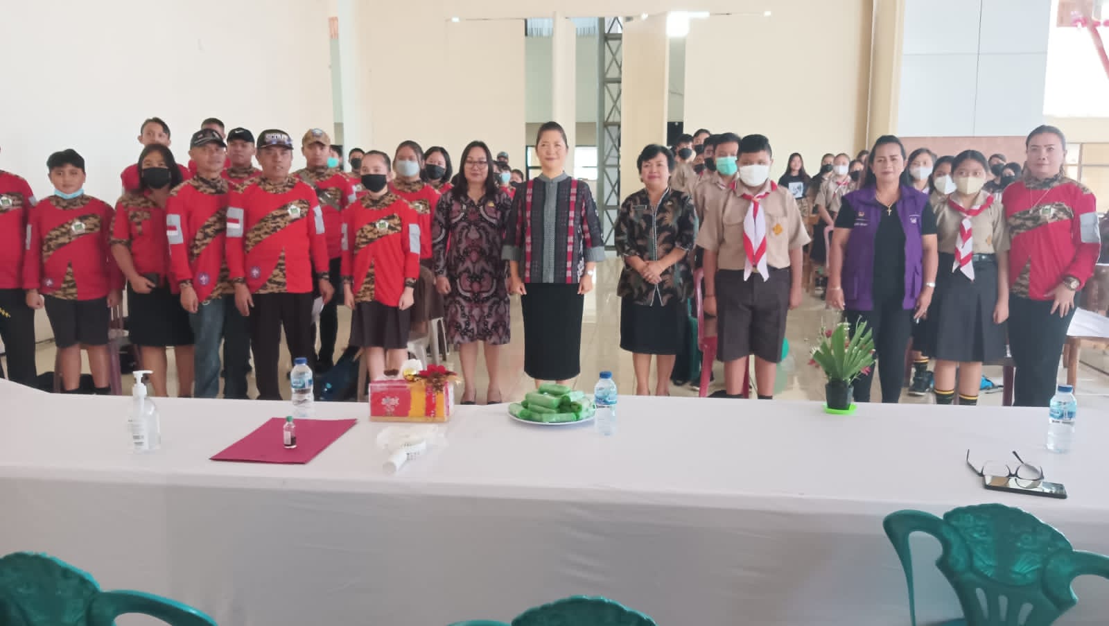 Anggota Kwarcab Gerakan Pramuka Tomohon mengikuti TC persiapan Jamnas. (Foto:mike)