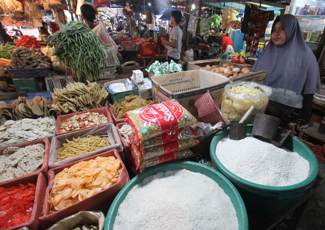 Ilustrasi aktivitas di pasar tradisional. Foto : Panji Asmoro/TrenAsia