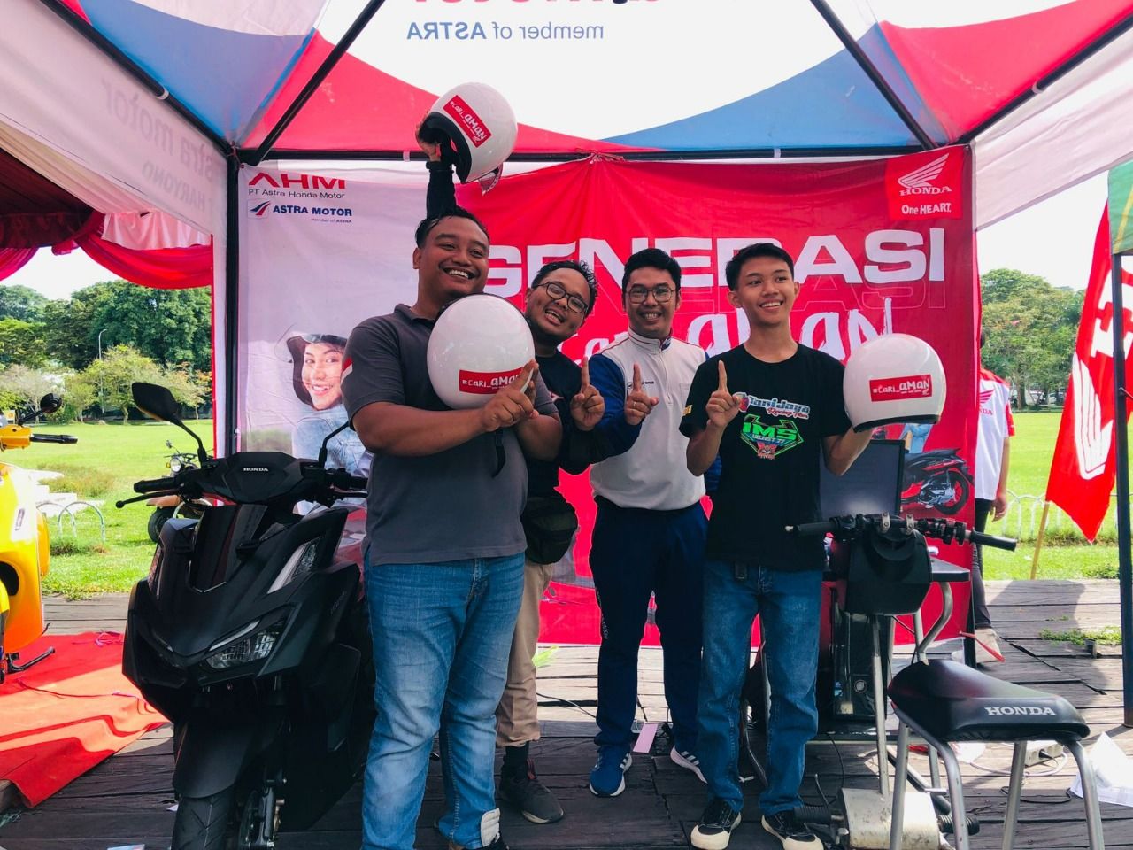 Astra Motor Kaltim 1-Polresta Balikpapan Kolab #cari_aman support police di Lapangan Merdeka Balikpapan.