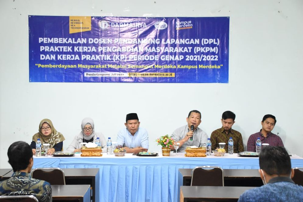 IIB Darmajaya menggelar pembekalan Dosen Pembimbing Lapangan (DPL) Praktik Kerja Pengabdian Masyarakat (PKPM) dan Kerja Praktik (KP) Periode Genap 2021/2022.