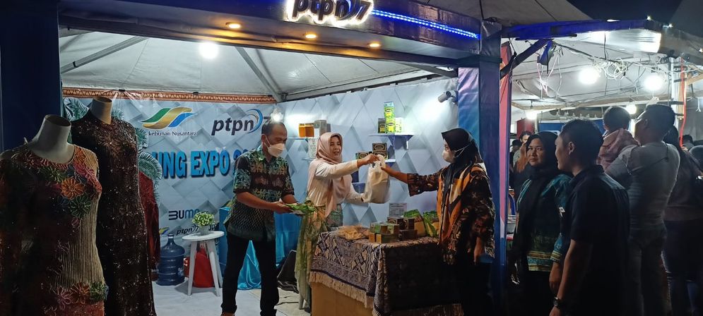 Stand PTPN VII pada acara Begawi dan Expo digelar dalam rangka HUT Kota Bandar Lampung yang ke-340.