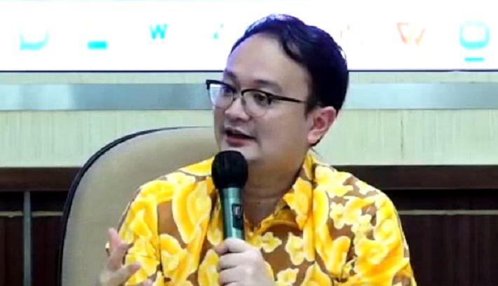 Wamendag Jerry Sambuaga dalam acara diskusi Peluang & Tantangan Industri Blockchain di Indonesia di Universitas Diponegoro Semarang, Selasa, 19 Juli 2022. 