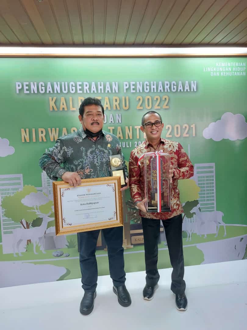 Kota Balikpapan kembali menerima penghargaan Nirwasita Tantra Tahun 2021 oleh Kementerian Lingkungan Hidup dan Kehutanan (KLHK) di Jakarta pada Rabu (20/7/2022)