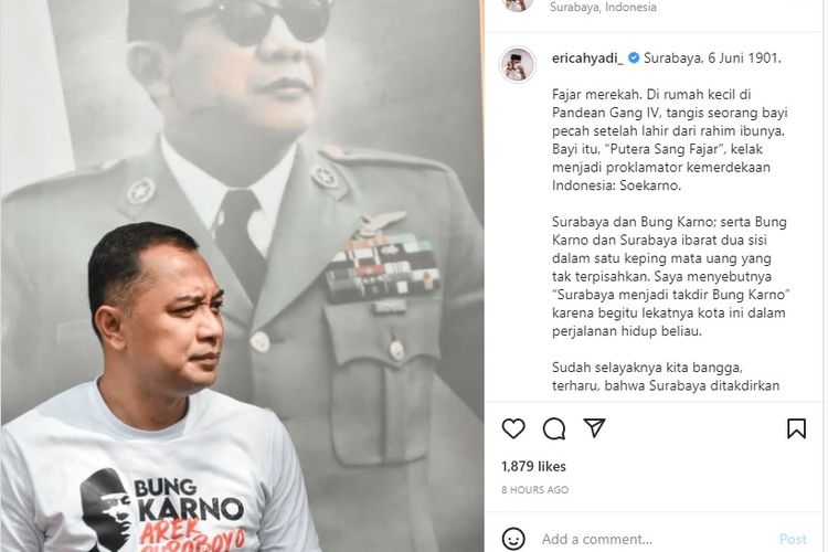 Eri Cahyadi akan memerankan Soekarno dalam sebuah film dokumenter