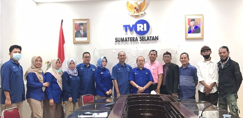 Pertemuan Pengurus Fortass Sumsel dengan Kepsta TVRI Sumsel dan jajarannya (Selasa, 19/7/2022)