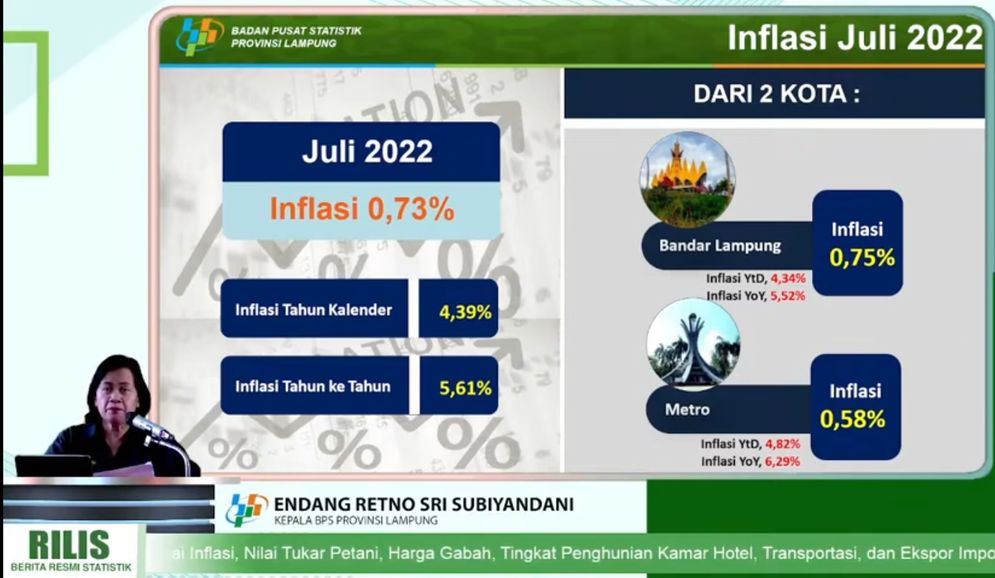 Kepala Badan Pusat Statistik (BPS) Provinsi Lampung Endang Retno Sri Subiyandani.