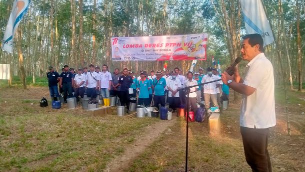 Tingkatkan Prosedur Baku Penderesan, PTPN VII Gelar Lomba Deres Karet