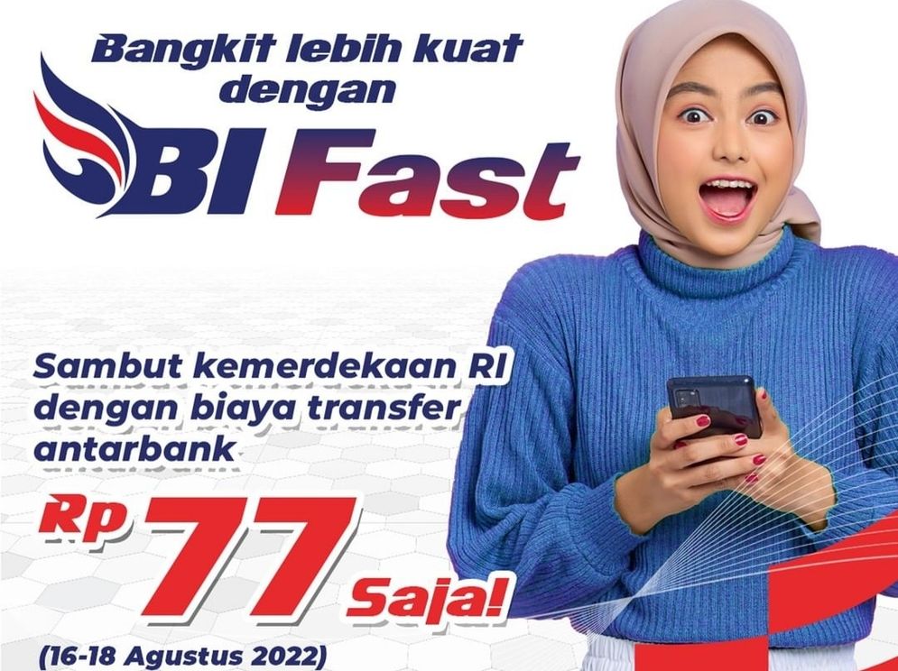 Bank Indonesia (BI) menyiapkan program biaya transfer antar bank cukup Rp77 saja menggunakan BI-Fast.