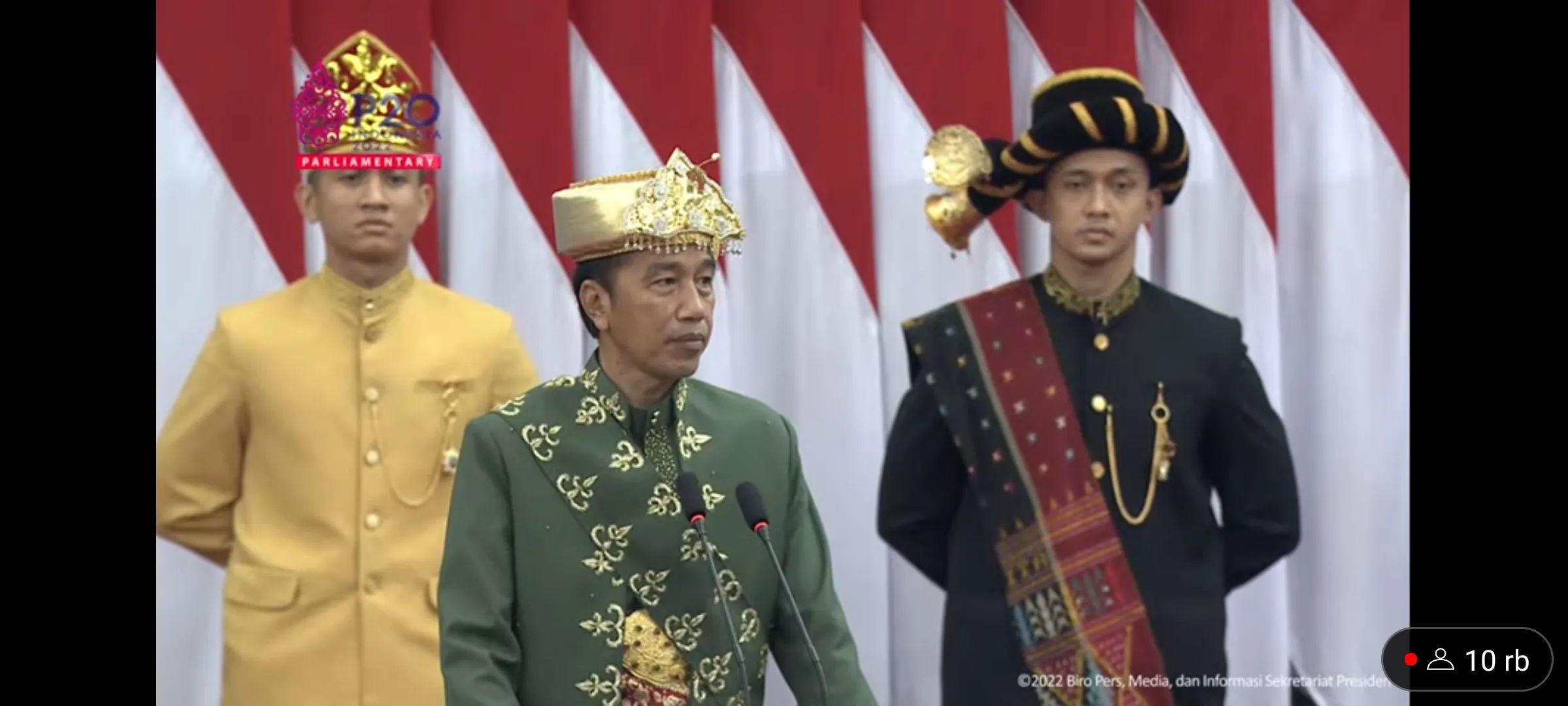 Jokowi dalam Sidang Tahunan DPR, pada Selasa (16/8/2022)