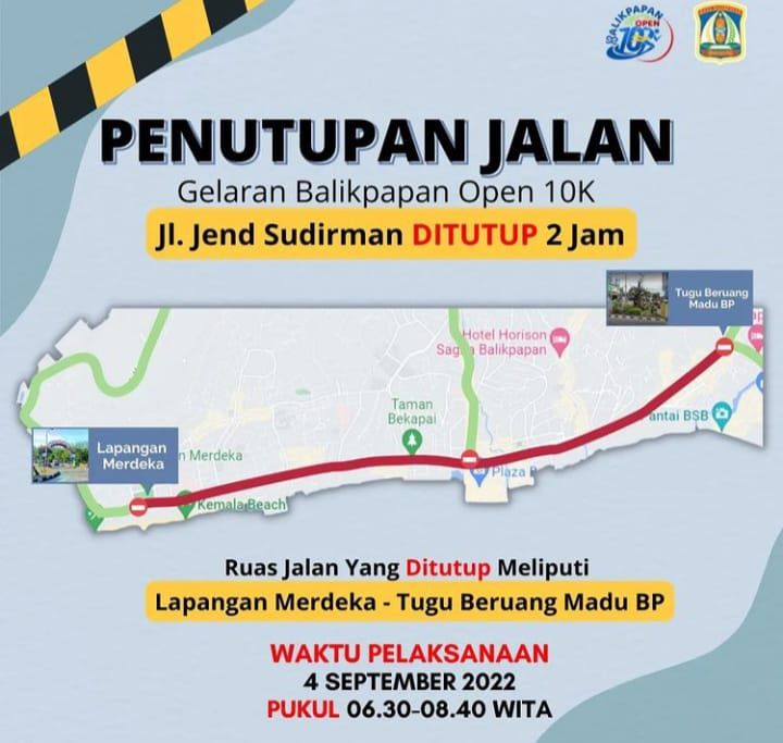 Ada Balikpapan Open 10K, Jalan Jenderal Sudirman Ditutup Selama Dua Jam