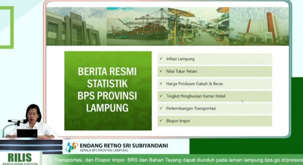 Badan Pusat Statistik (BPS) Provinsi Lampung mendata pada Agustus 2022, terjadi deflasi untuk gabungan dua kota di Lampung sebesar 0,41 persen.