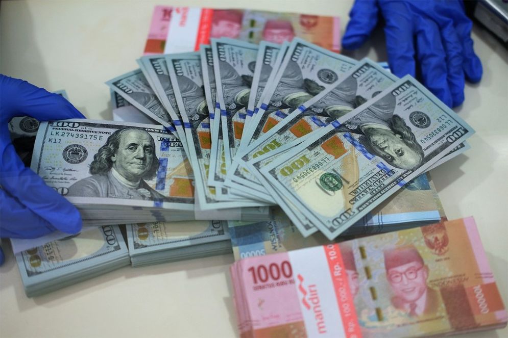 Ilustrasi nilai tukar Rupiah terhadap Dolar AS.