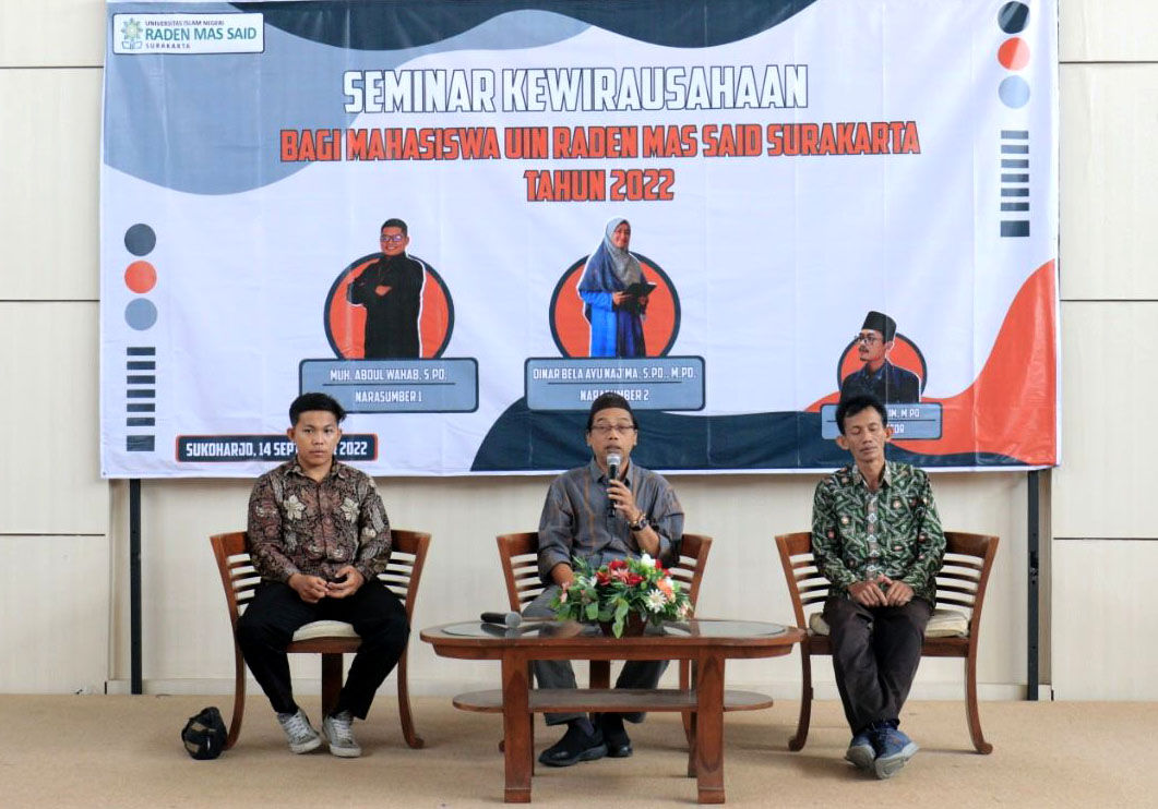 Tumbuhkan Jiwa Wirausaha Mahasiswa, Paguyuban UKM UIN Raden Mas Said Gelar Seminar Kewirausahaan