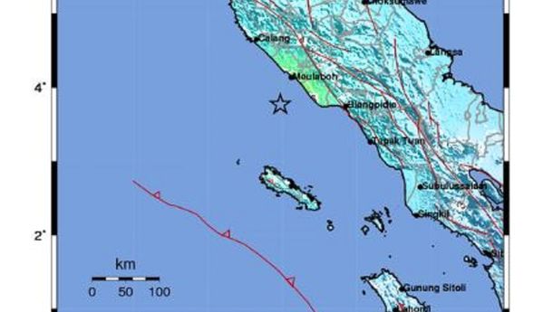 BMKG: Gempa M 6,4 Goyang Meulaboh, Dini Hari Ini