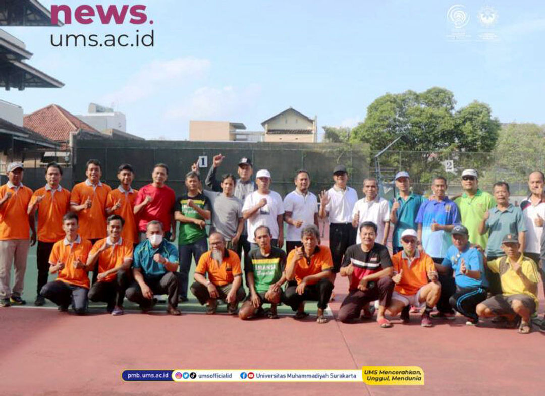 Turnamen tenis lapangan dalam rangka Hari Jadi Ke-64 UMS, Sabtu (24/9/2022).