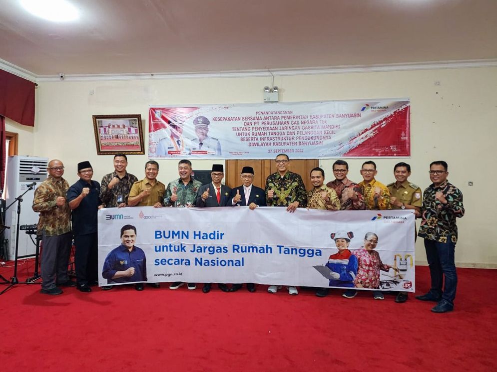 PGN Subholding Gas Pertamina Dukung Jargas Kabupaten Musi Banyuasin dan Banyuasin Bertambah dengan Tandatangani Kesepakatan Bersama(Foto: PT PGN Tbk)